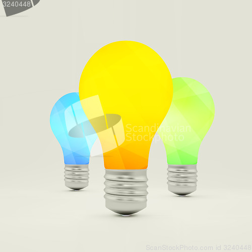 Image of Lightbulb idea symbol. 3d vector illustration. 