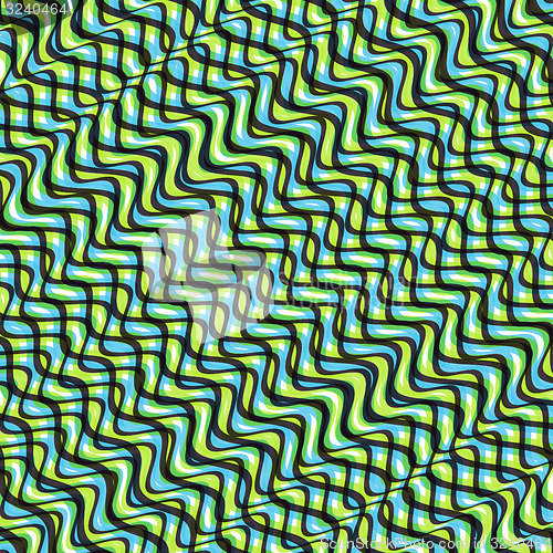 Image of Wavy volume background. Pattern with optical illusion. 