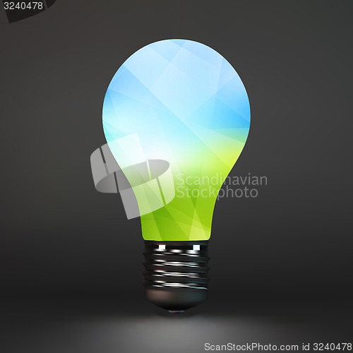 Image of Lightbulb eco symbol. 3d vector illustration. 