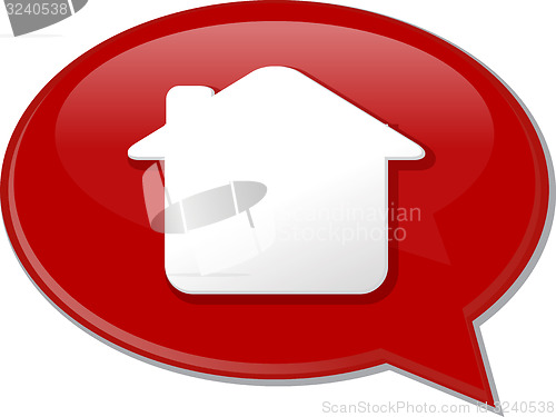 Image of House home word speech bubble illustration