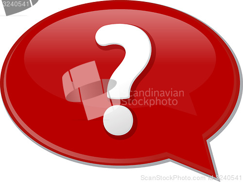 Image of Question word speech bubble illustration