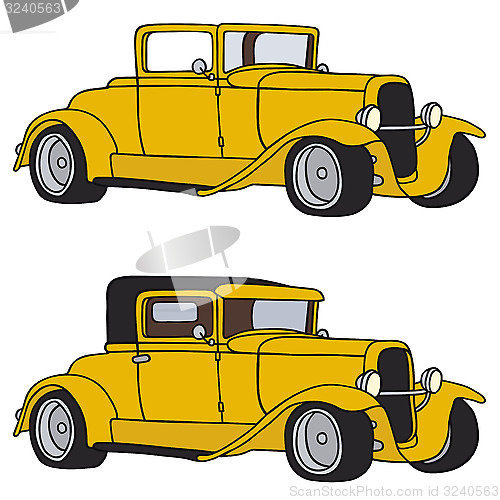 Image of Yellow hot rods