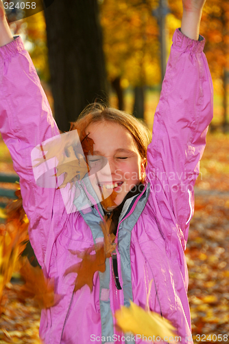 Image of Girl with leaves