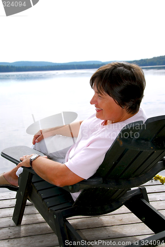 Image of Mature woman relax
