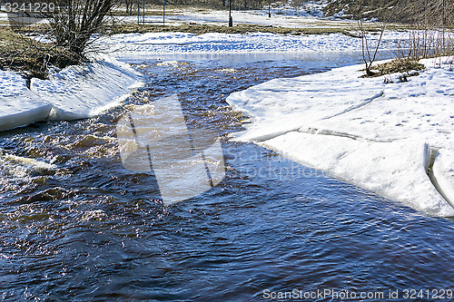 Image of City park river in spring season