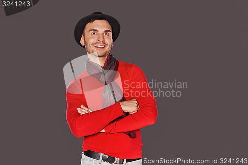 Image of Happy thinking man