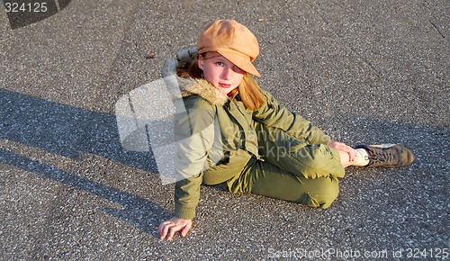 Image of Girl sit outside