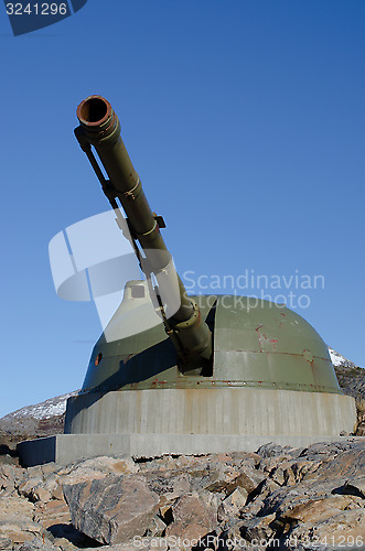 Image of Cannon on a concrete foundation