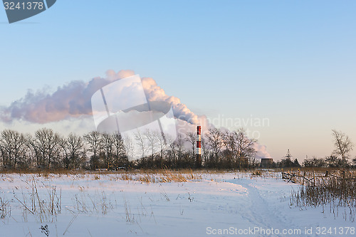 Image of Emissions into the sky from thermal power plant