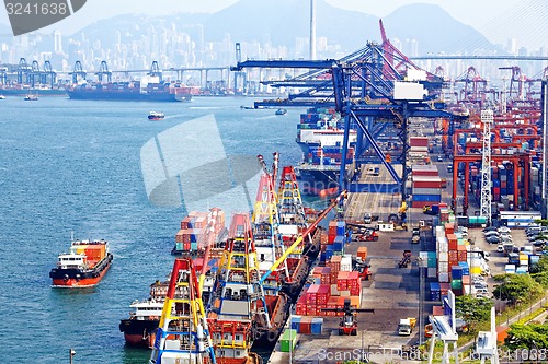 Image of Containers at Hong Kong commercial port