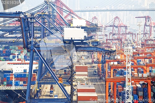 Image of Containers at Hong Kong commercial port