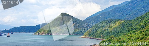 Image of Crimea mountains and Black sea landscape