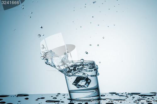 Image of Water in glass with water splash