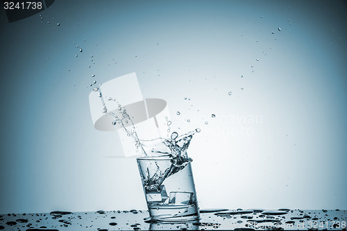 Image of Water in glass with water splash