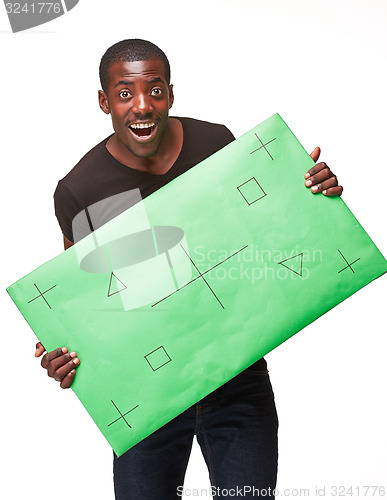 Image of The black businessman with panel