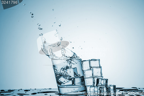 Image of Water in glass with water splash