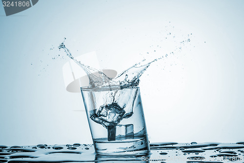 Image of Water in glass with water splash