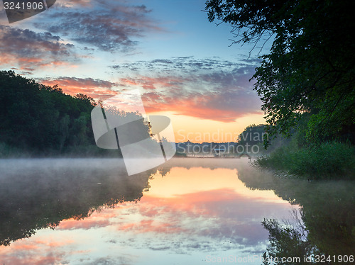 Image of Colourful sunset on the river