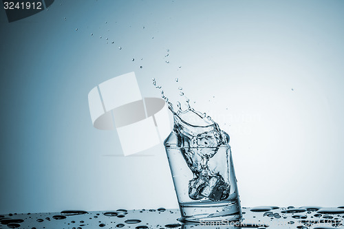 Image of Water in glass with water splash