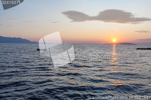 Image of beautiful sunset at the sea