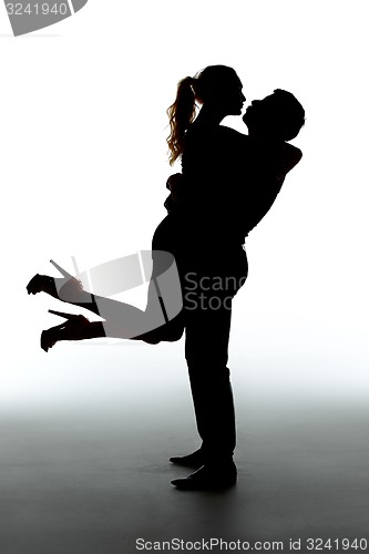 Image of Romantic couple kissing 
