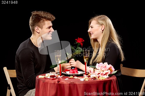 Image of Portrait Of Romantic Couple e At Dinner