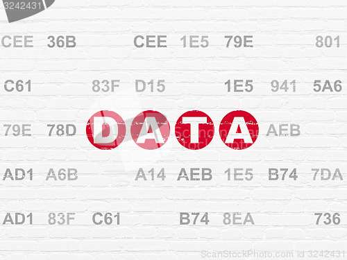 Image of Data concept: Data on wall background
