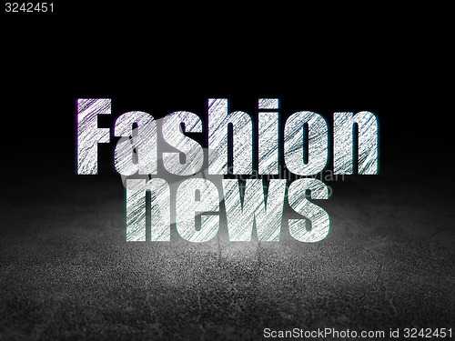 Image of News concept: Fashion News in grunge dark room