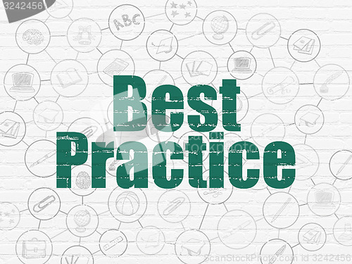 Image of Education concept: Best Practice on wall background