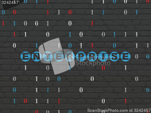 Image of Finance concept: Enterprise on wall background