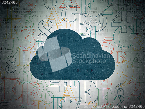 Image of Cloud networking concept: Cloud on Digital Paper background