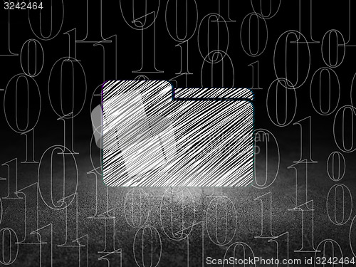 Image of Business concept: Folder in grunge dark room