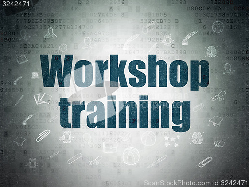 Image of Education concept: Workshop Training on Digital Paper background
