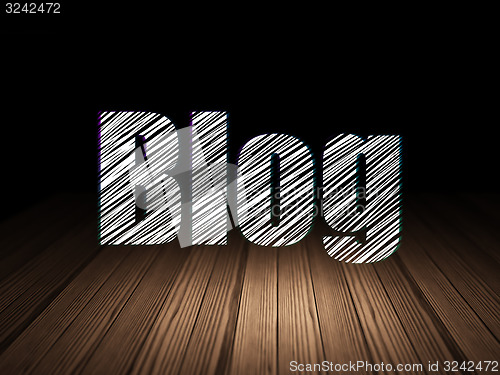 Image of Web design concept: Blog in grunge dark room