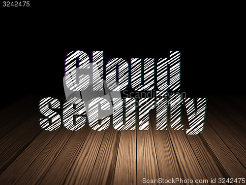 Image of Protection concept: Cloud Security in grunge dark room