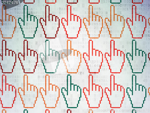Image of Advertising concept: Mouse Cursor icons on Digital Paper background