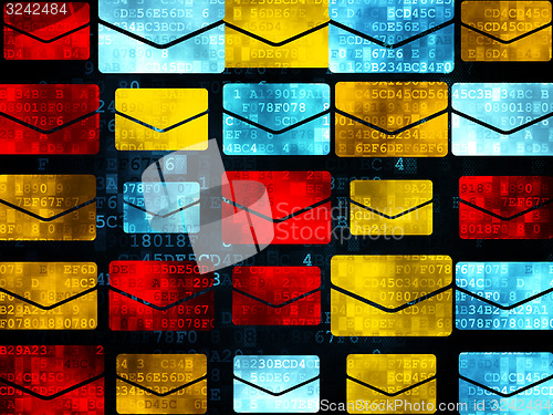 Image of Finance concept: Email icons on Digital background