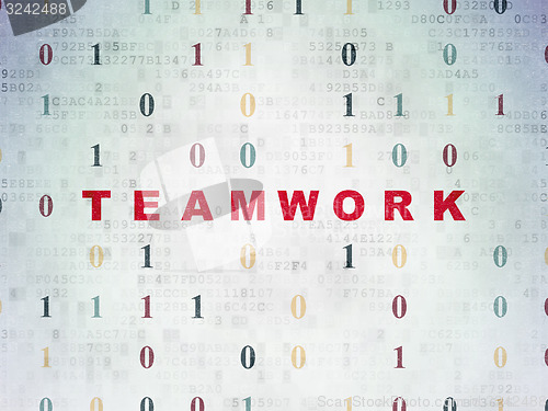 Image of Business concept: Teamwork on Digital Paper background