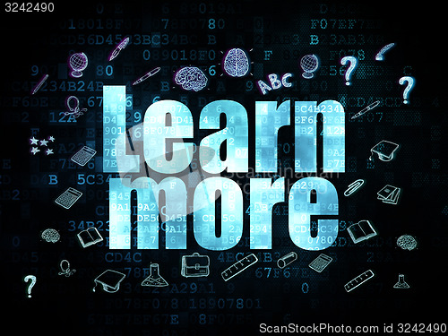 Image of Education concept: Learn More on Digital background