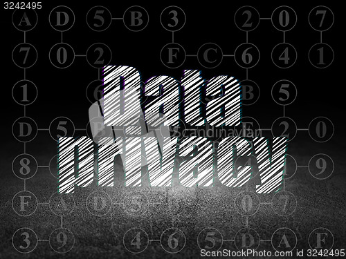 Image of Security concept: Data Privacy in grunge dark room