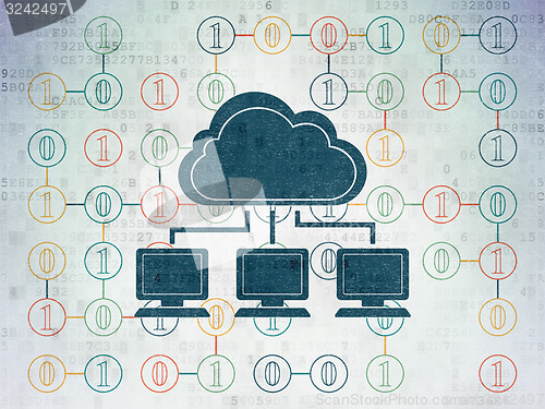 Image of Cloud technology concept: Cloud Network on Digital Paper background