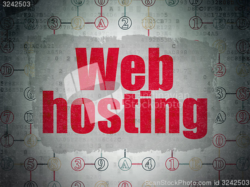 Image of Web design concept: Web Hosting on Digital Paper background