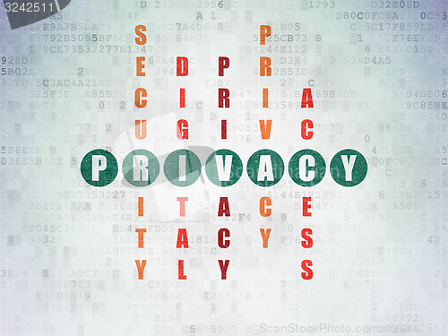 Image of Safety concept: word Privacy in solving Crossword Puzzle