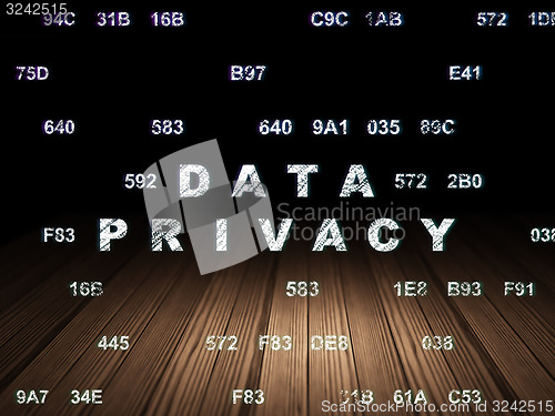 Image of Safety concept: Data Privacy in grunge dark room
