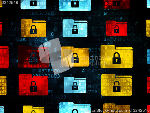 Image of Business concept: Folder With Lock icons on Digital background