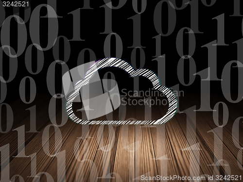 Image of Cloud computing concept: Cloud in grunge dark room