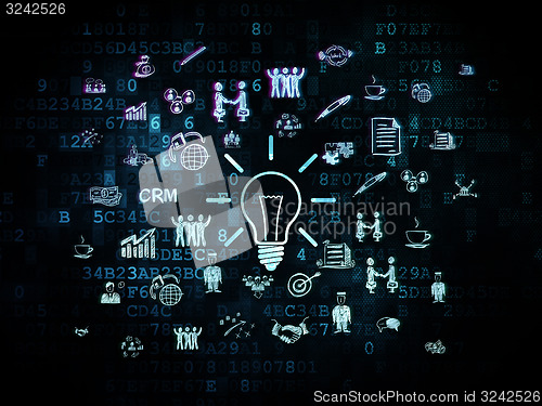 Image of Finance concept: Light Bulb on Digital background