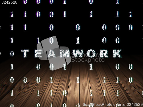 Image of Business concept: Teamwork in grunge dark room