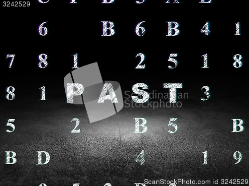 Image of Timeline concept: Past in grunge dark room