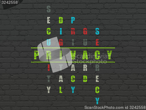 Image of Privacy concept: word Privacy in solving Crossword Puzzle